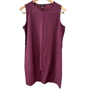Eileen Fisher Viscose Blend Crew Neck Sleeveless‎ Burgundy Purple Dress- M